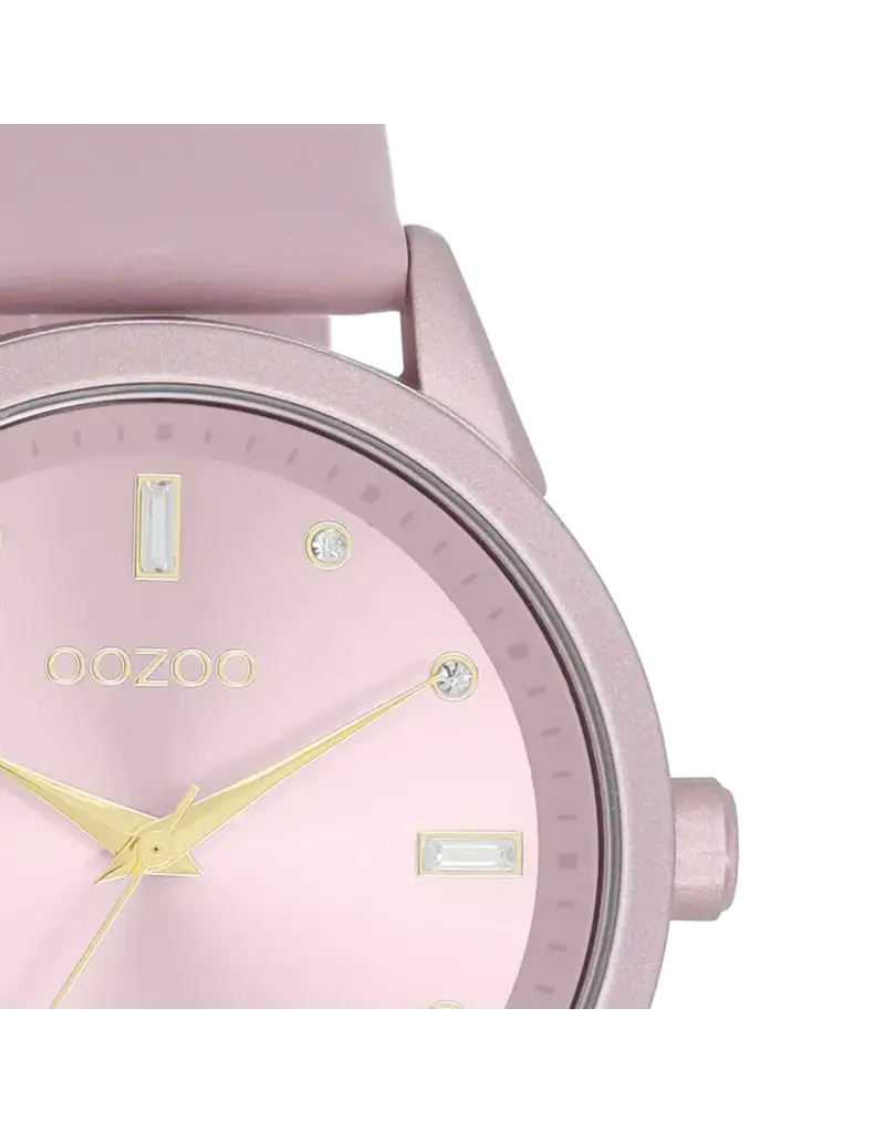 OOZOO Lila OOZOO horloge met lila leren band - C11355