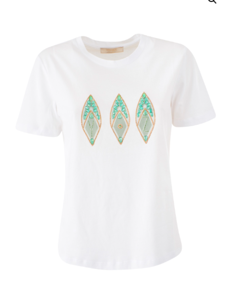 YES-ZEE T-SHIRT DONNA GIROCOLLO BIANCO OTTICO