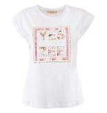 YES-ZEE T-SHIRT DONNA MANICA - BIANCO OTTICO