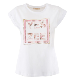 YES-ZEE T-SHIRT DONNA MANICA - BIANCO OTTICO