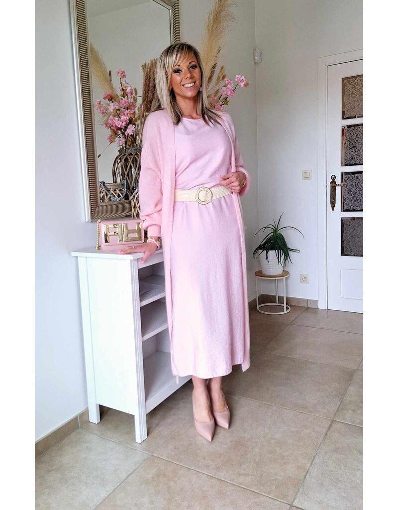 Terra di Sienna Lange jurk met zijzakken - Roze TU