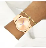 OOZOO C11078 watch with peach pink leather strap