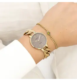 OOZOO C20358 watch with gold coloured chunky chain bracele