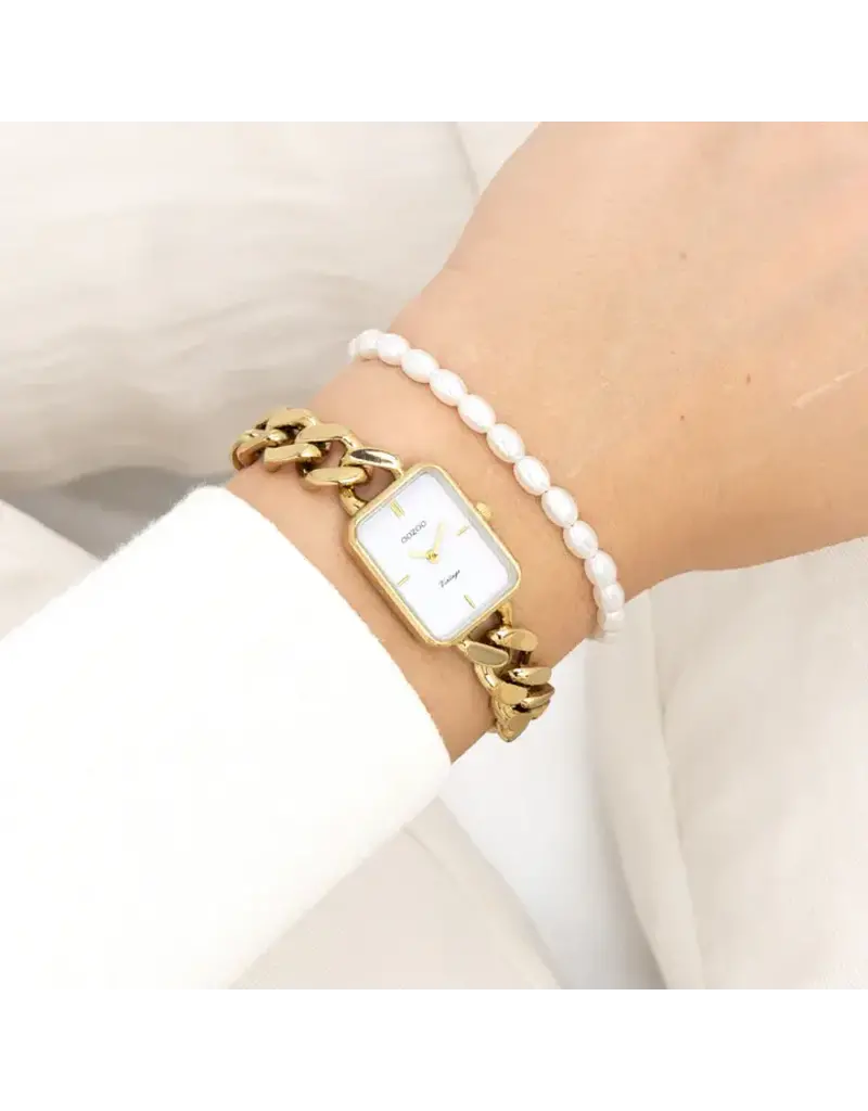 OOZOO C20362 watch with gold coloured chunky chain bracelet