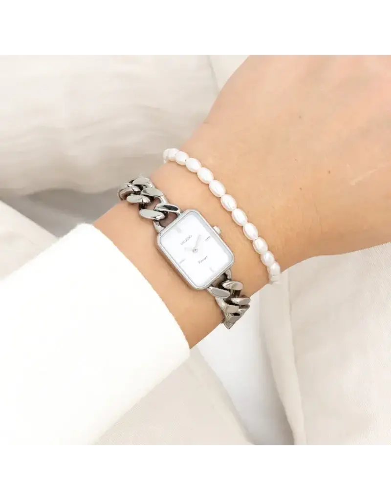 OOZOO C20360 watch with silver coloured chunky chain bracelet