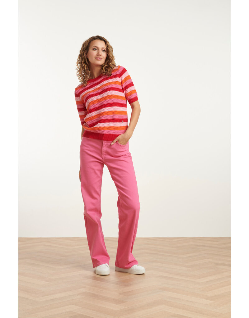 Smashed Lemon 25110 KNIT TOP-RED/MULTICOLOUR