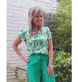 Smashed Lemon 25083 BLOUSE-GREEN/WHITE