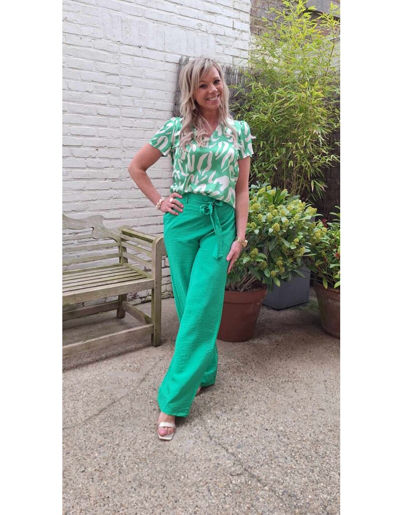 Smashed Lemon 25083 BLOUSE-GREEN/WHITE