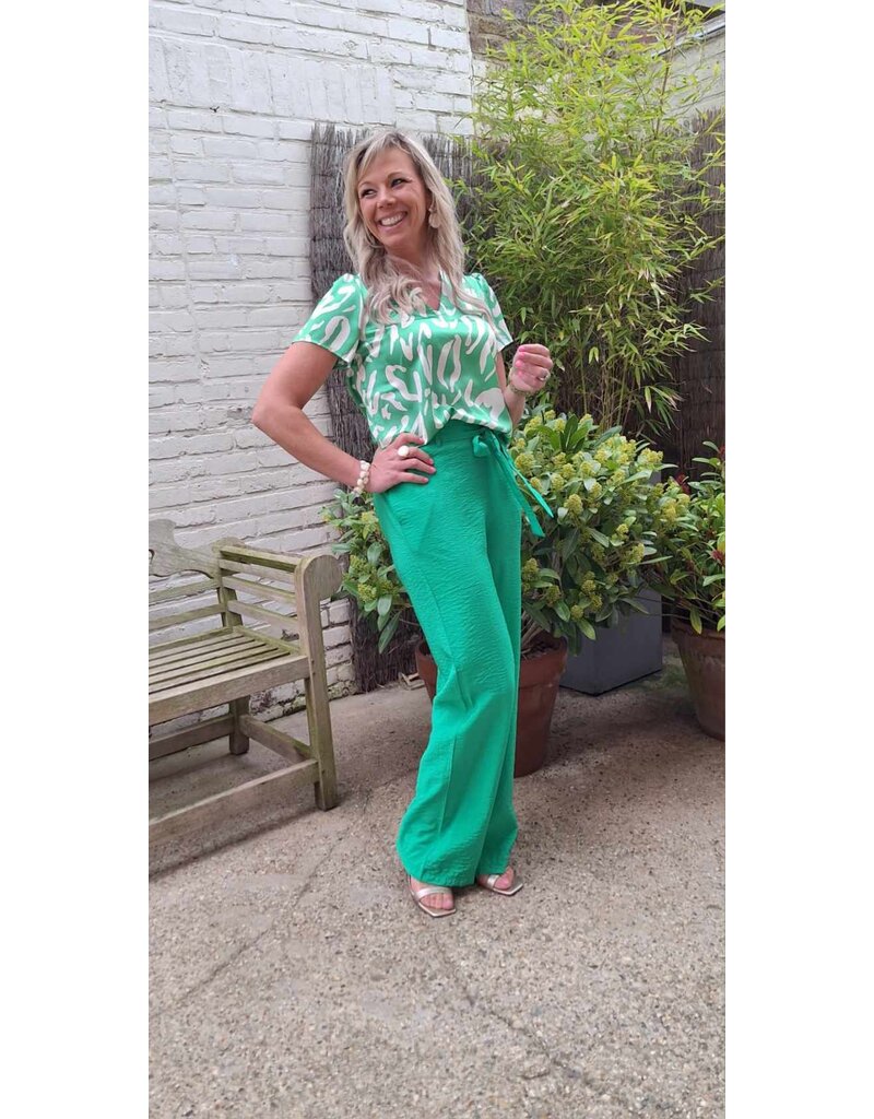 Smashed Lemon 25083 BLOUSE-GREEN/WHITE