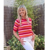 Smashed Lemon 25110 KNIT TOP-RED/MULTICOLOUR