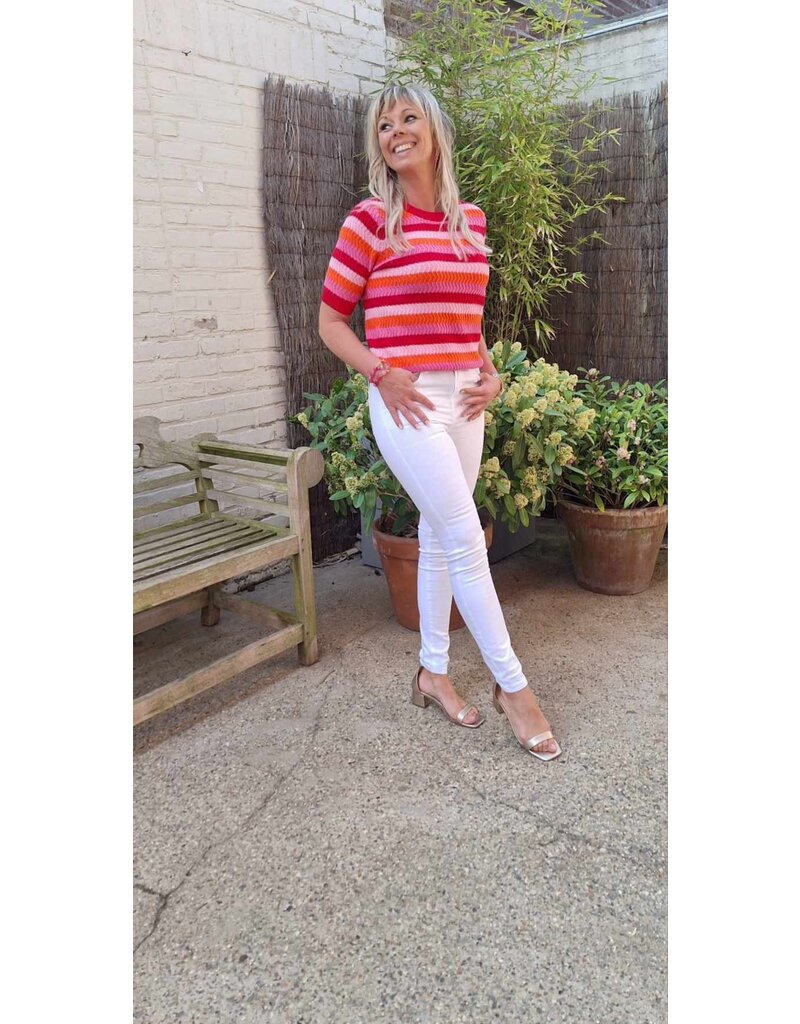 Smashed Lemon 25110 KNIT TOP-RED/MULTICOLOUR