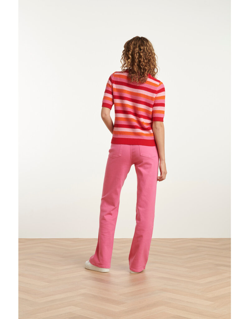 Smashed Lemon 25110 KNIT TOP-RED/MULTICOLOUR