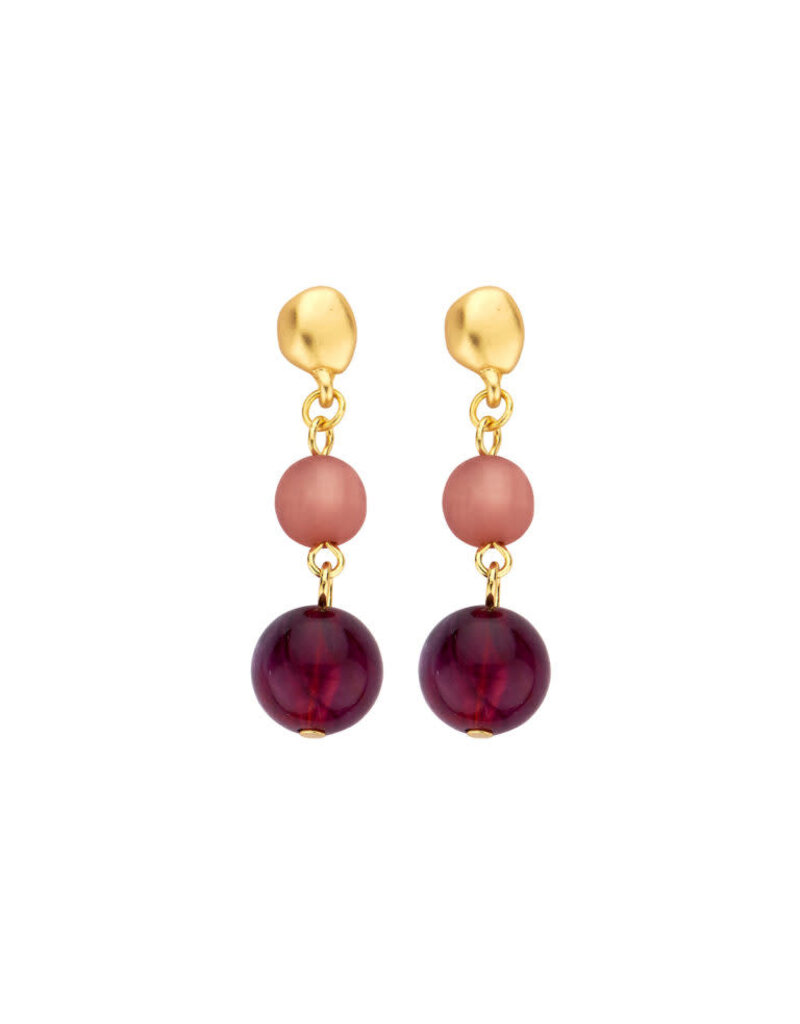 Les Cordes PAN87(OB) OORBELLEN AUBERGINE