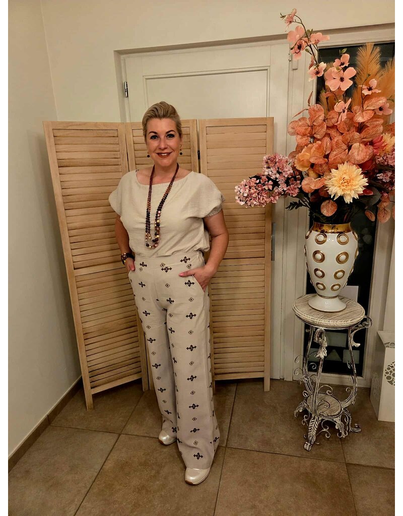 Mondieux Madame MM-BROEK-ECRU/PRINT