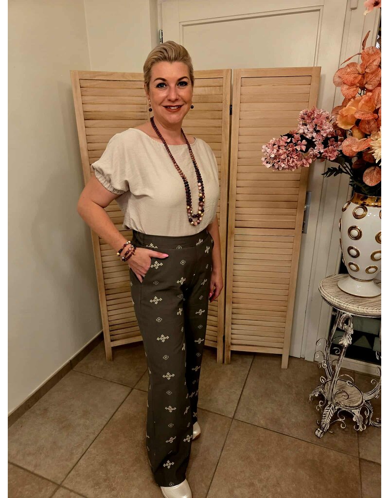 Mondieux Madame MM-BROEK-KAKI/PRINT