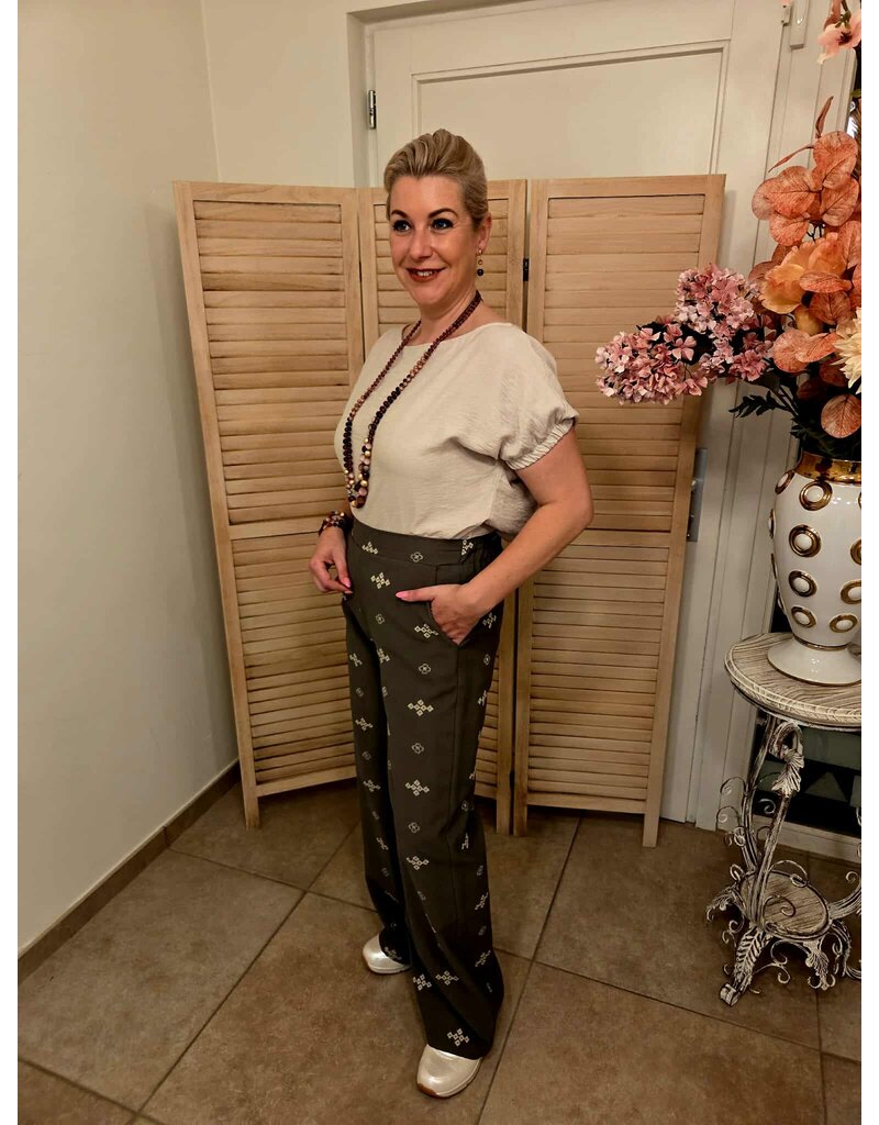 Mondieux Madame MM-BROEK-KAKI/PRINT