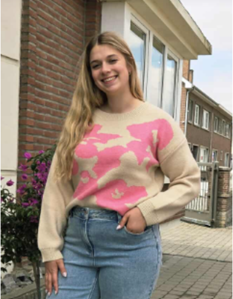 MDM 3.50.210.16-SWEATER-BEIGE/PINK