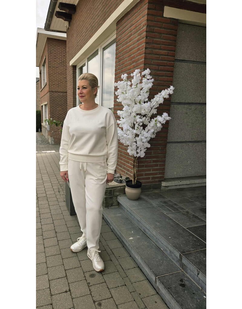 YES-ZEE 01P370-PANTALONE PUNTO MILANO-AVORIO