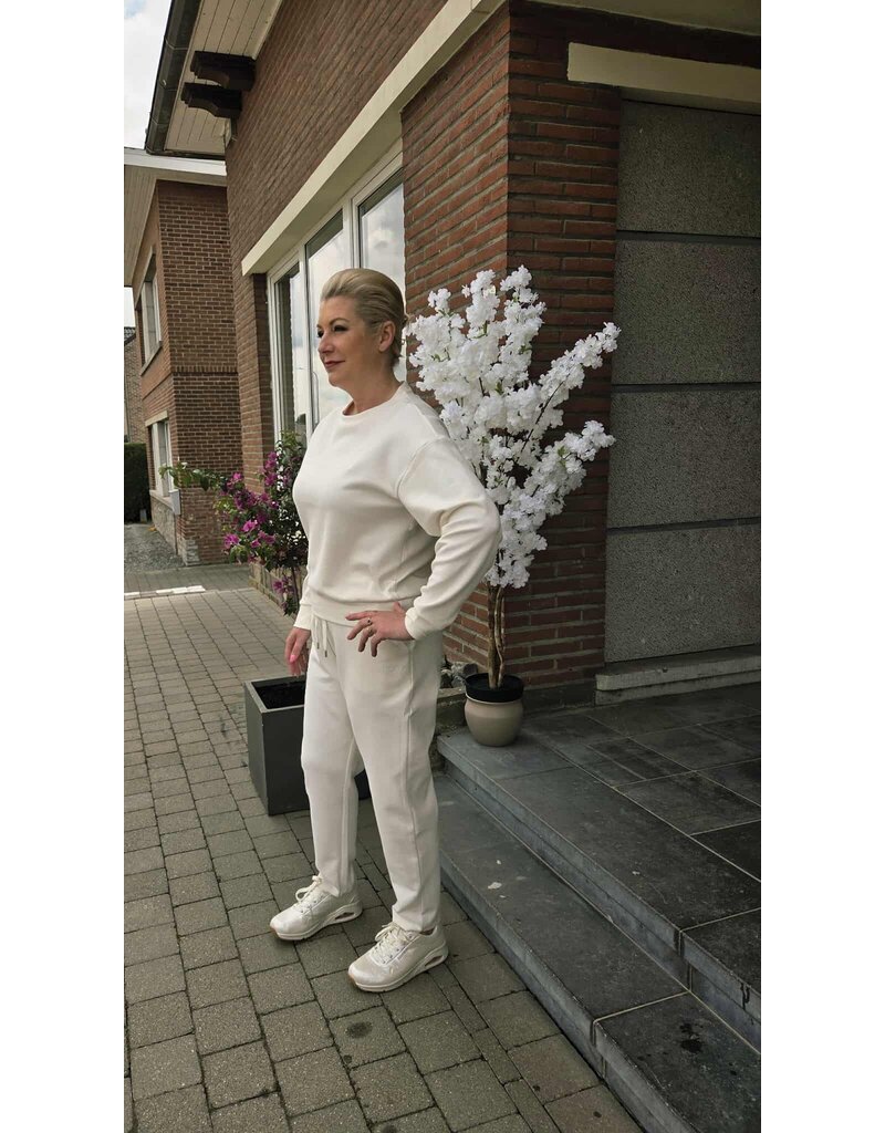 YES-ZEE 01P370-PANTALONE PUNTO MILANO-AVORIO