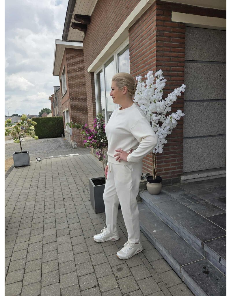 YES-ZEE 01P370-PANTALONE PUNTO MILANO-AVORIO