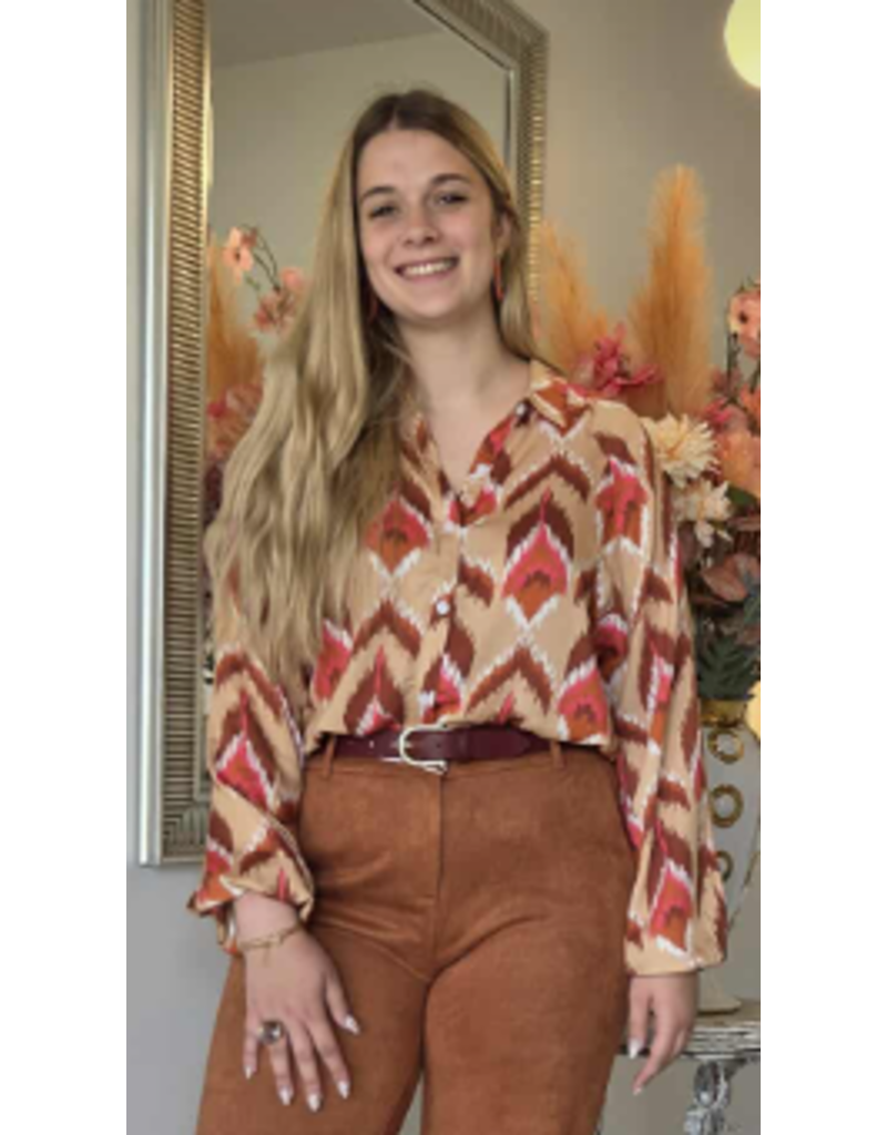 Smashed Lemon 25571-BLOUSE-MULTI RED