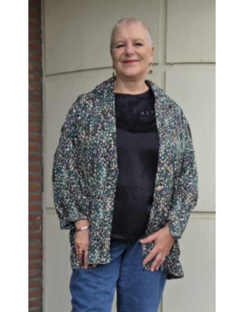 POMME ROUGE PARIS BLAZER MET LUIPAARDPRINT C6528 GROEN