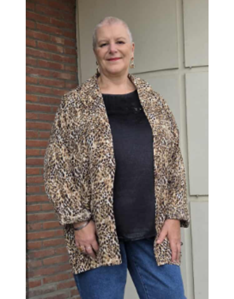 POMME ROUGE PARIS BLAZE MET LUIPAARDPRINT C6528 CAMEL