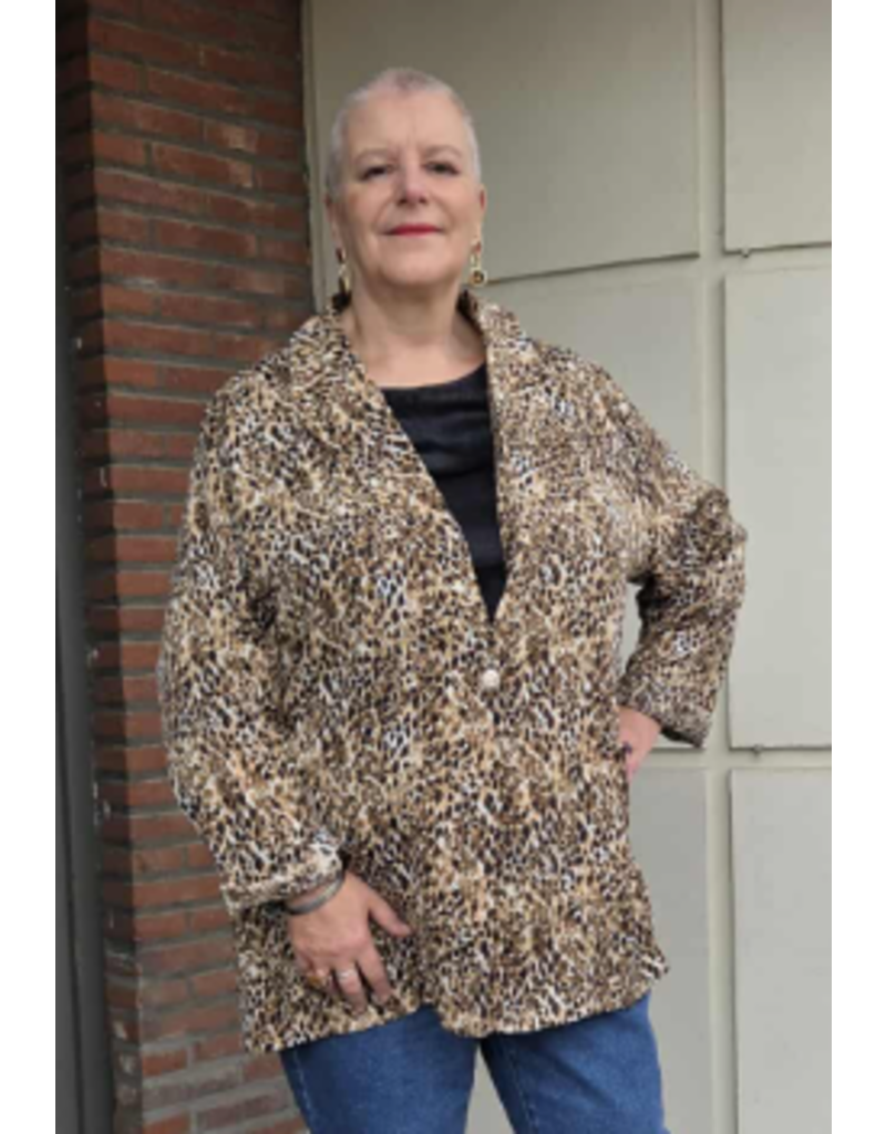 POMME ROUGE PARIS BLAZE MET LUIPAARDPRINT C6528 CAMEL