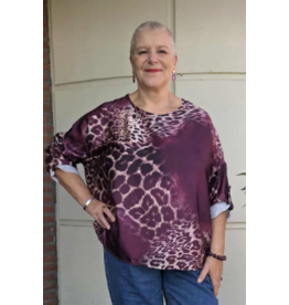 POMME ROUGE PARIS PAARE BLOUSE MET LUIPAARDPRINT T7179A