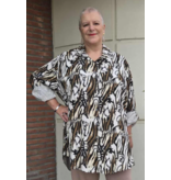 POMME ROUGE PARIS BLOUSE MET TAUPE PRINT T1265