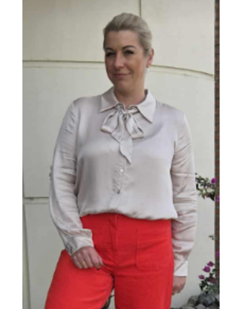 YES-ZEE 01C019-CAMICIA FIOCCO COLLO-BEIGE ROSATO