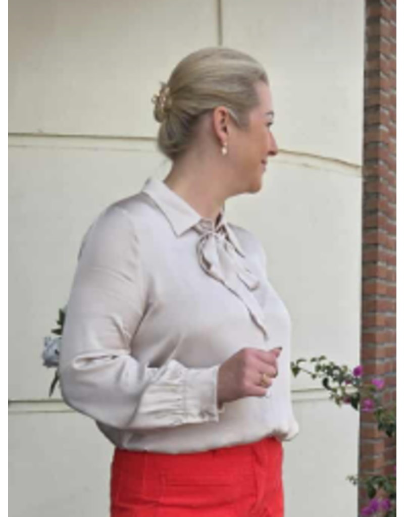 YES-ZEE 01C019-CAMICIA FIOCCO COLLO-BEIGE ROSATO