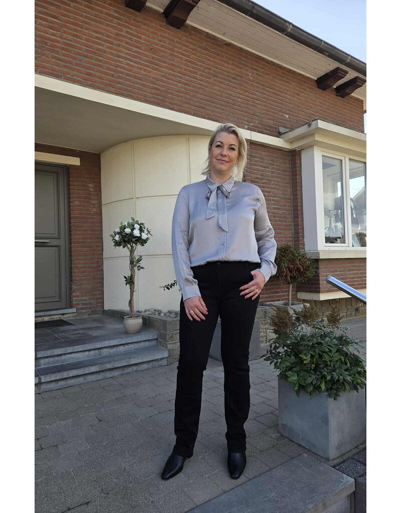 YES-ZEE 01C019-CAMICIA FIOCCO COLLO-GRIGIO CHIARO