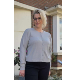 YES-ZEE 01M001-MAGLIA CARDIGAN LUREX-GRIGIO PERLA
