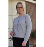 YES-ZEE 01M001-MAGLIA CARDIGAN LUREX-GRIGIO PERLA