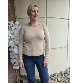 YES-ZEE 01M058-MAGLIA SCOLLO MADONNA-BEIGE