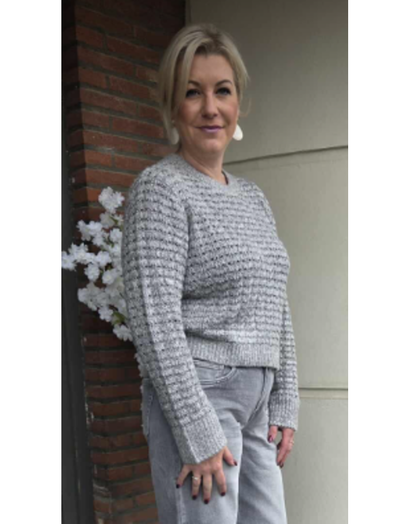 YES-ZEE 01M082-MAGLIA GIROCOLLO RELAXED-GRIGIO CHIARO