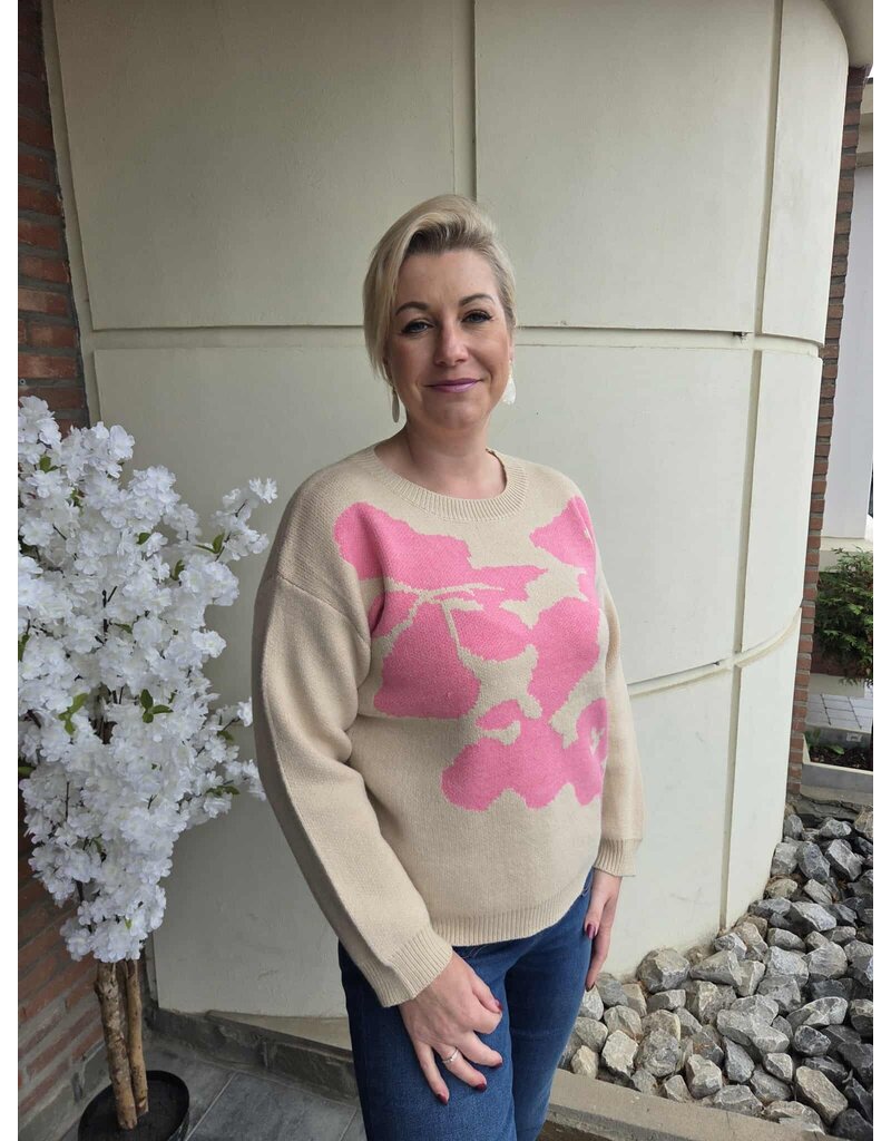 MDM 3.50.210.16-SWEATER-BEIGE/PINK