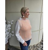 MDM 3.46.103.45-KNITTED DEBARDEUR-ORANGE/PINK