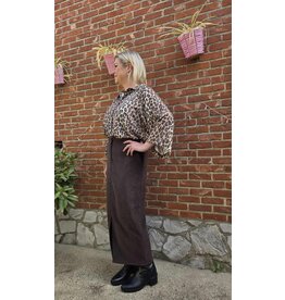 JUST WOMAN BY MATTEO BIBIANA B505 SKIRT BROWN