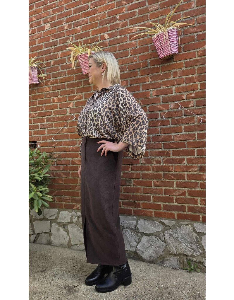 JUST WOMAN BY MATTEO BIBIANA B505 SKIRT BROWN