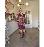 C'MELODIE BROEK MET PRINT-BORDEAUX