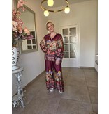 C'MELODIE BROEK MET PRINT-BORDEAUX