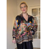 C'MELODIE BLOUSE MET PRINT-ZWART