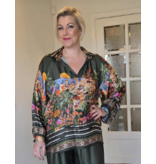 C'MELODIE BLOUSE MET PRINT-GROEN