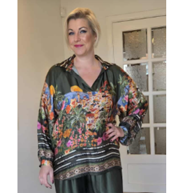 C'MELODIE BLOUSE MET PRINT-GROEN