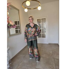 C'MELODIE BROEK MET PRINT-GROEN