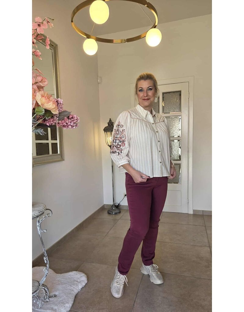 Julie Guerlande 66JG2PS002-PANTALON-GRENAT