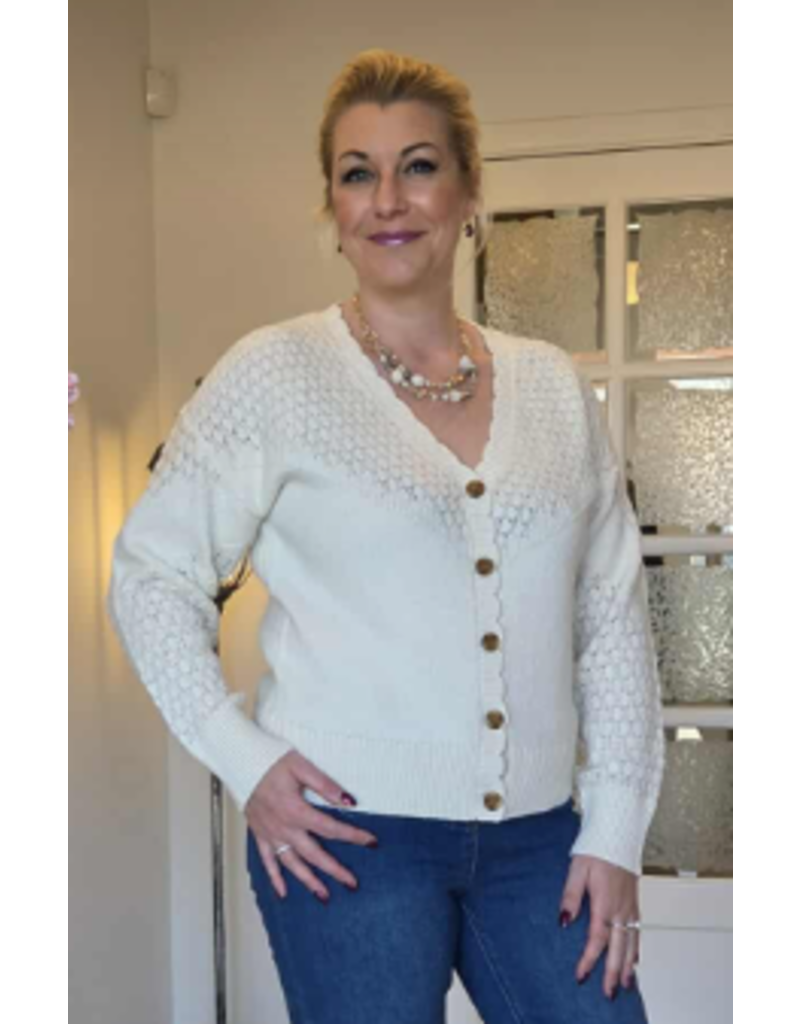 C'est Beau la Vie! 66CB2GI203-GILET-ECRU