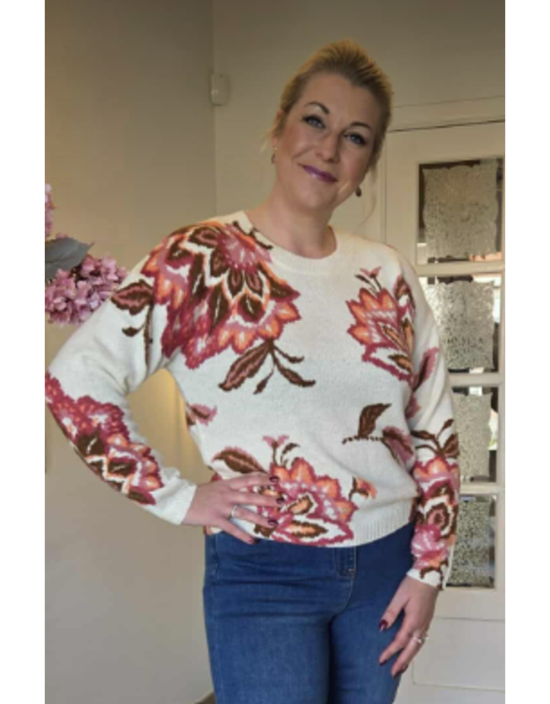 C'est Beau la Vie! 66CB2PU508-PULL-ECRU/MULTI